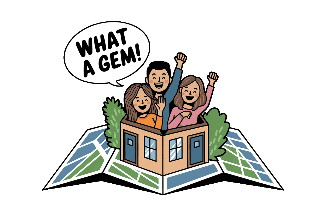 Happy renters enjoying home life